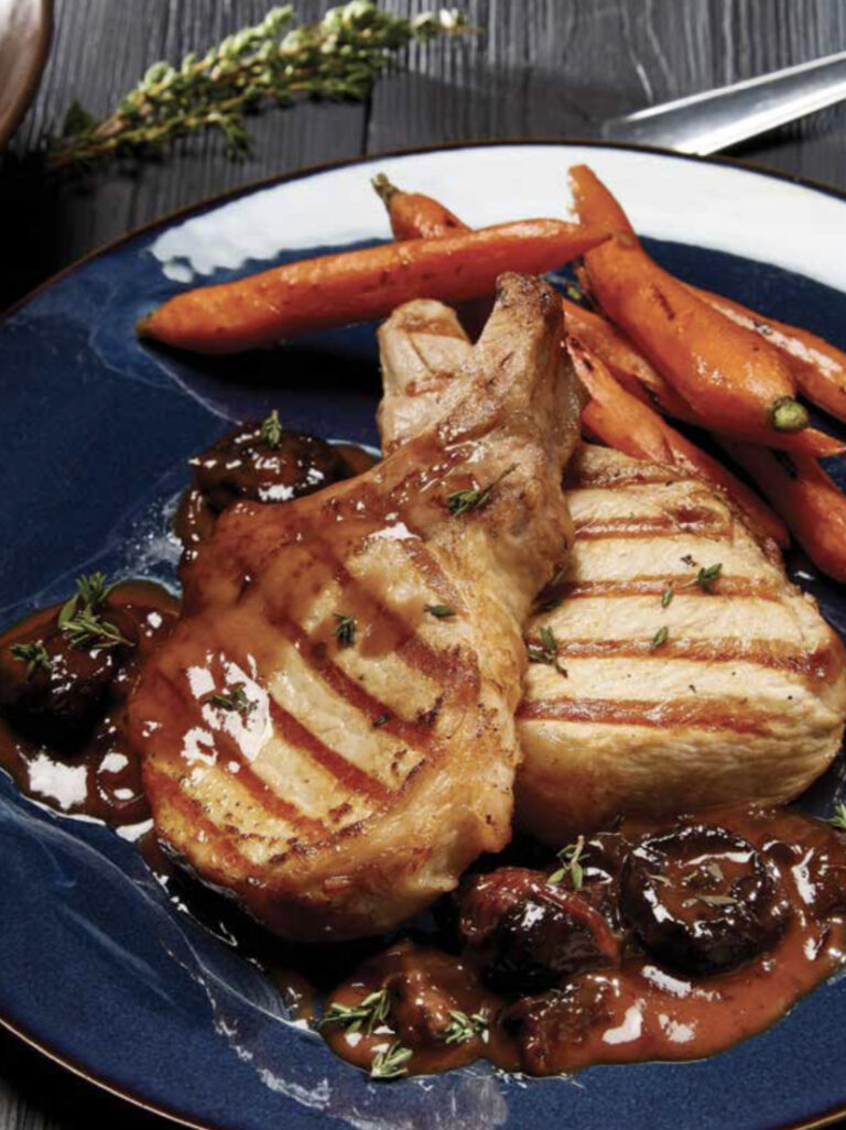 Pork Chops with Dried Plums & Shallots Eric Theiss